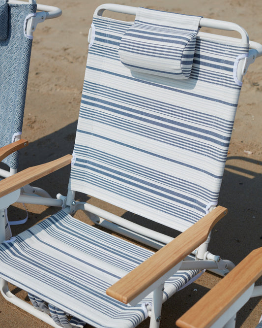 Luxe Striped Backpack Beach Chair